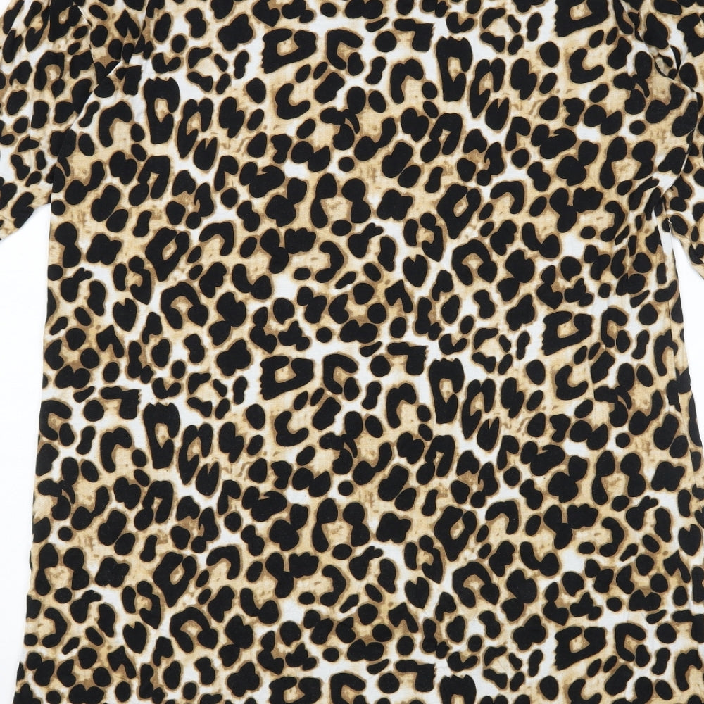 Studio Womens Multicoloured Animal Print T-Shirt Dress Size 12