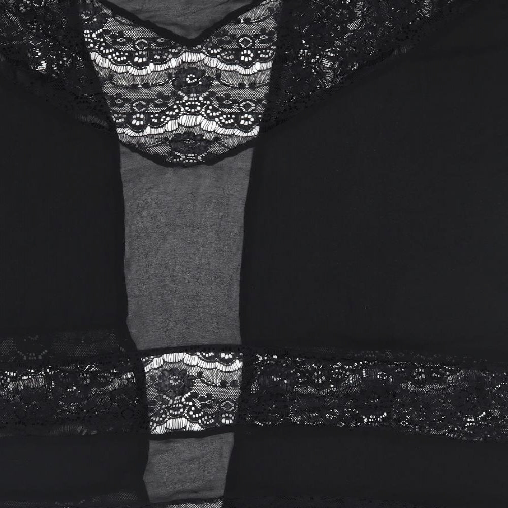 Matalan Womens Black Kimono Jacket Size 10 - Lace detail