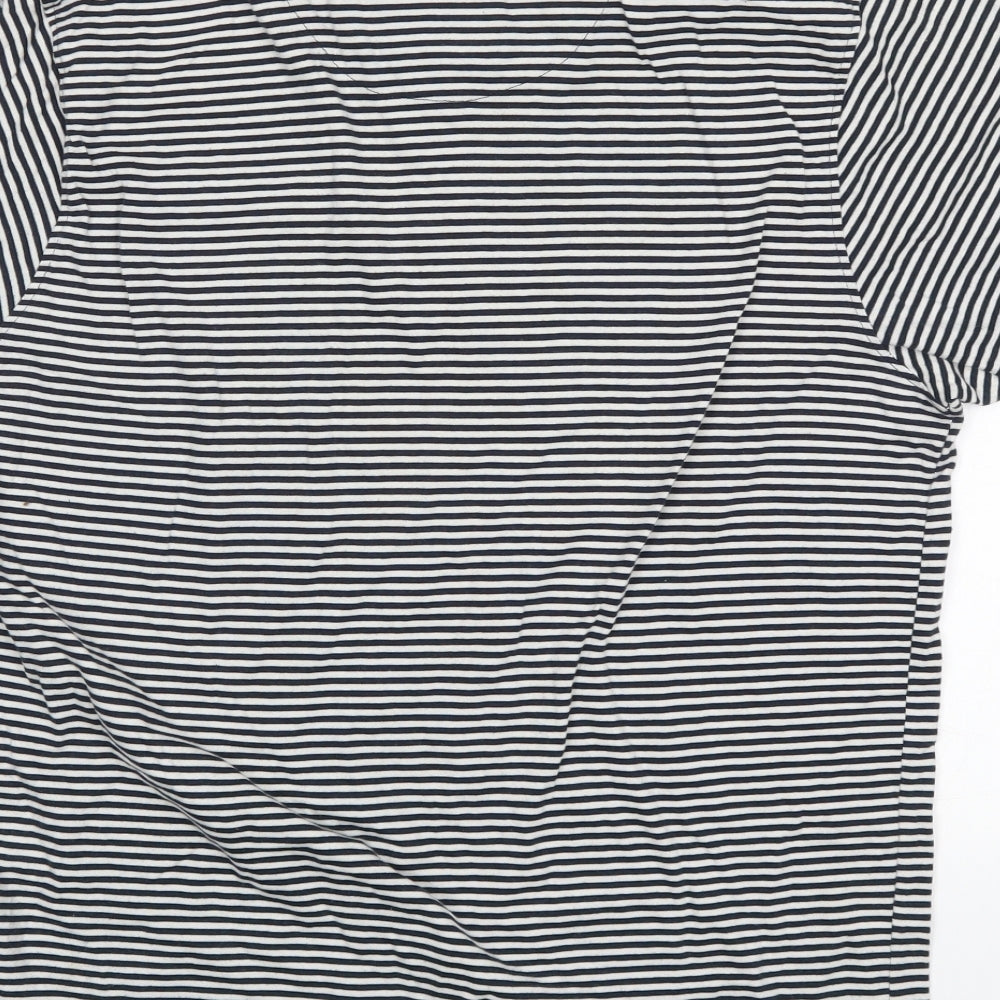 Brookhaven Mens Blue Striped Polo Size XL