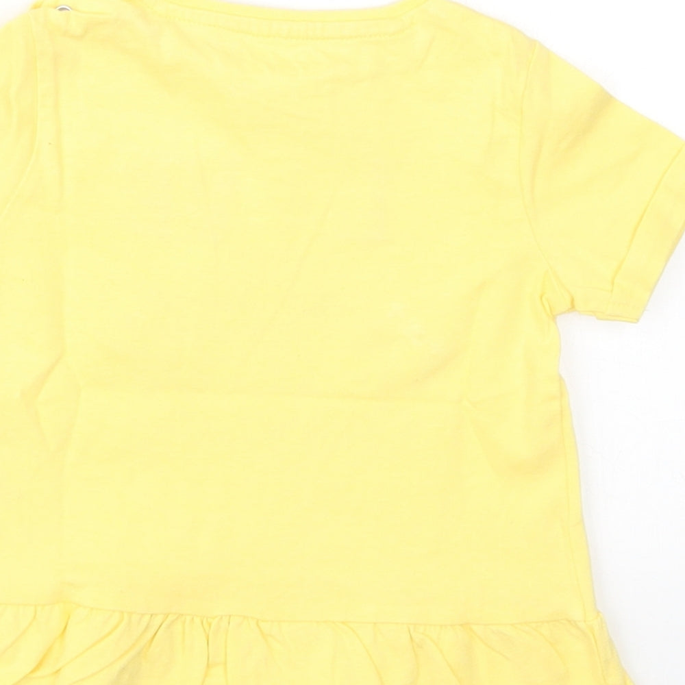 Tesco Girls Yellow Basic T-Shirt Size 12-18 Months - Little Miss Sunshine