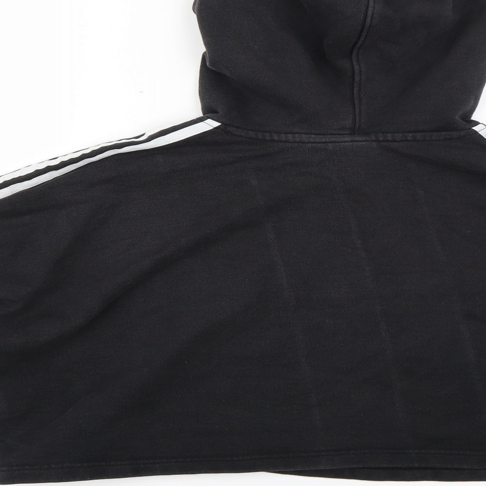 Womens Black Striped Pullover Hoodie Size 6