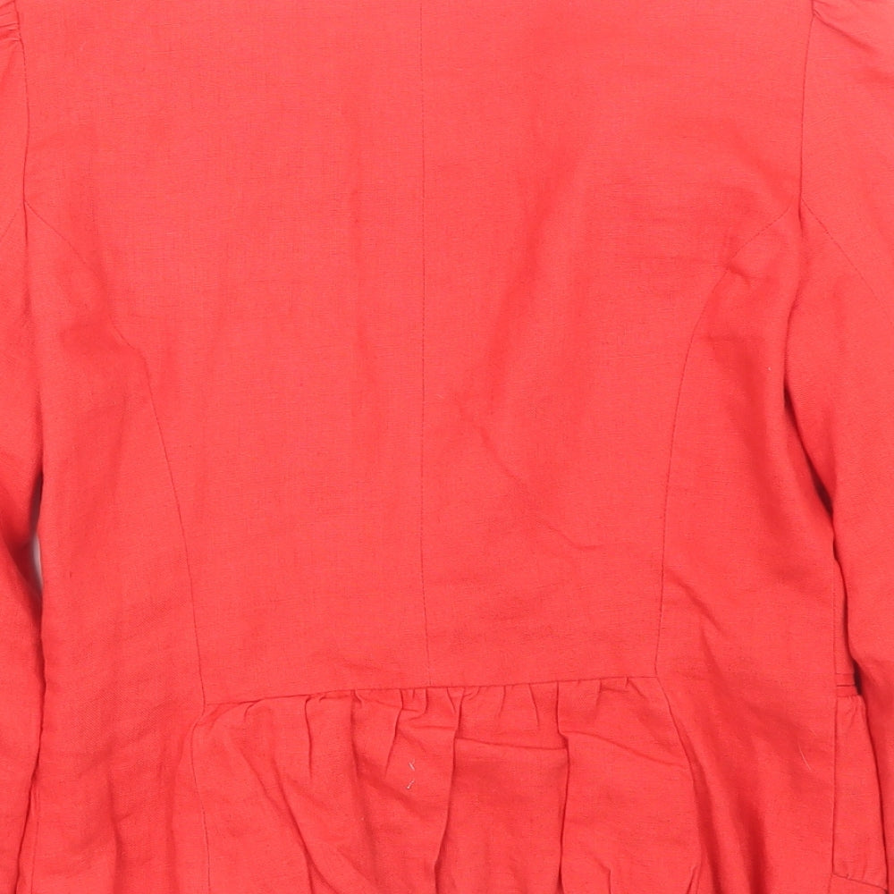Topshop Womens Red Jacket Suit Size 10