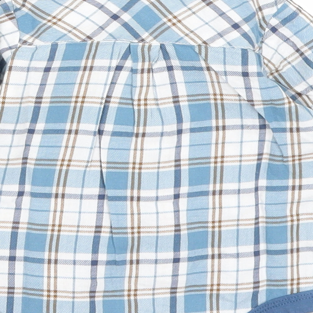 Matalan Baby Blue Plaid Romper One-Piece Size 3-6 Months