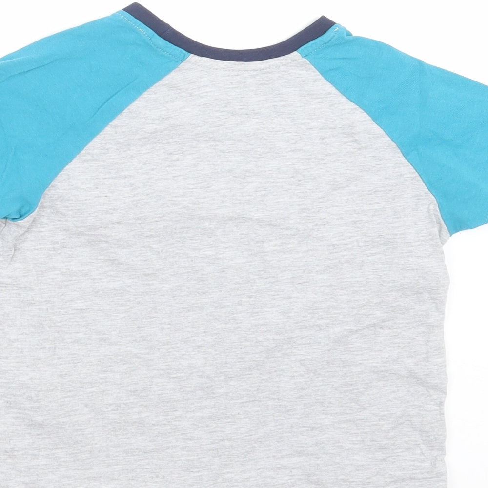 Matalan Boys Grey Solid Pyjama Top Size 5 Years - team chill