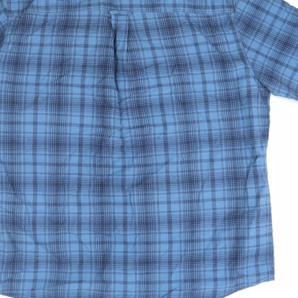 P.G. Field Mens Blue Plaid Button-Up Size M