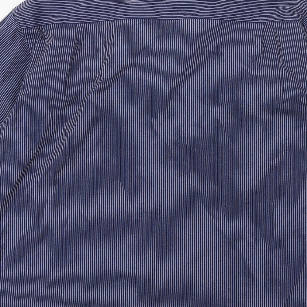 greenwoods Mens Blue Striped Dress Shirt Size 16.5