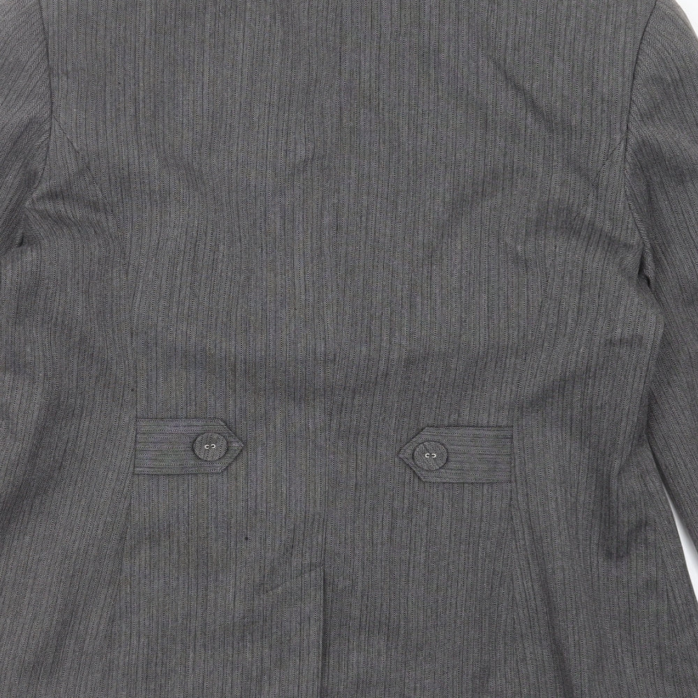 MARK ONE Womens Grey Herringbone Jacket Suit Jacket Size 16
