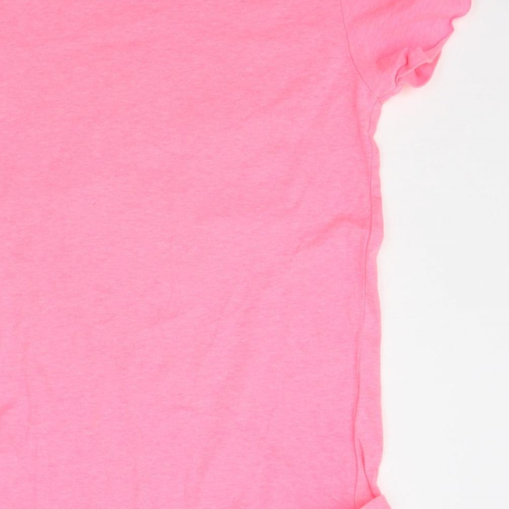 Young Dimension Girls Pink Basic T-Shirt Size 9-10 Years - Sequin Unicorn