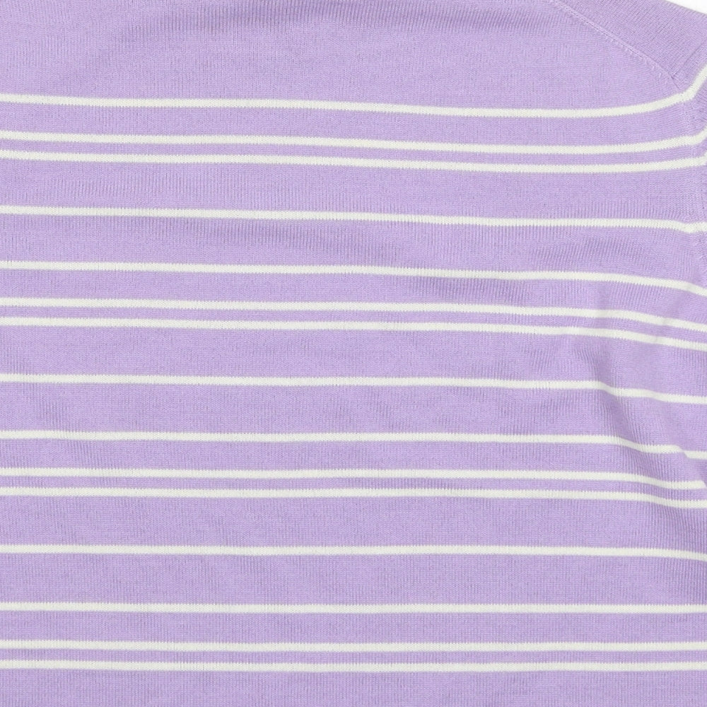 Marks and Spencer Womens Purple Striped Pullover Jumper Size 14