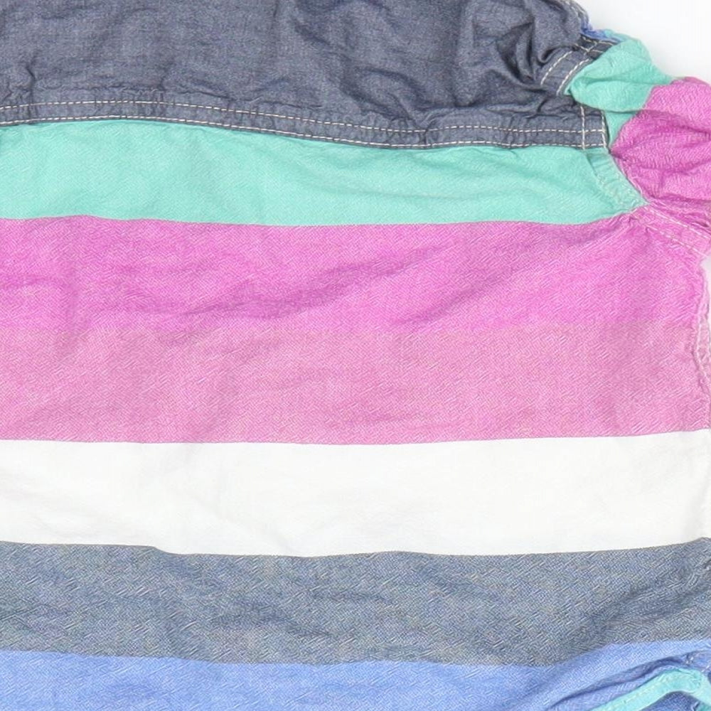 Mini Club Boys Pink Striped Basic Button-Up Size 3-4 Years - Pink Green Blue Ivory Stripes