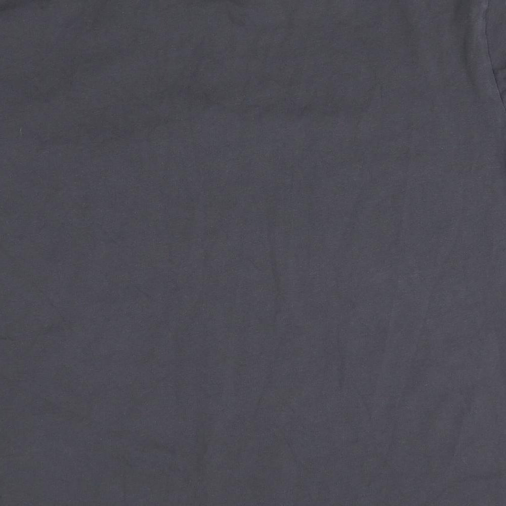 NEXT Mens Grey T-Shirt Size 2XL - Houndstooth Check Collar