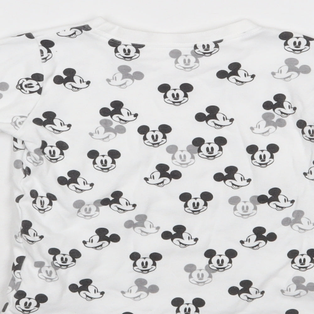 George Girls White Polka Dot Basic T-Shirt Size 2-3 Years - Mickey Mouse