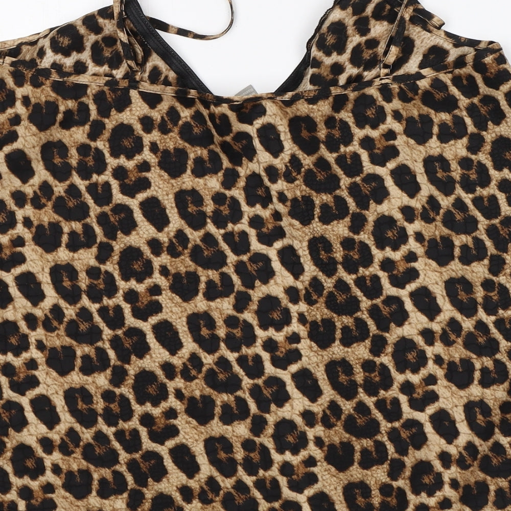 ASOS Womens Multicoloured Animal Print Basic Blouse Size 10