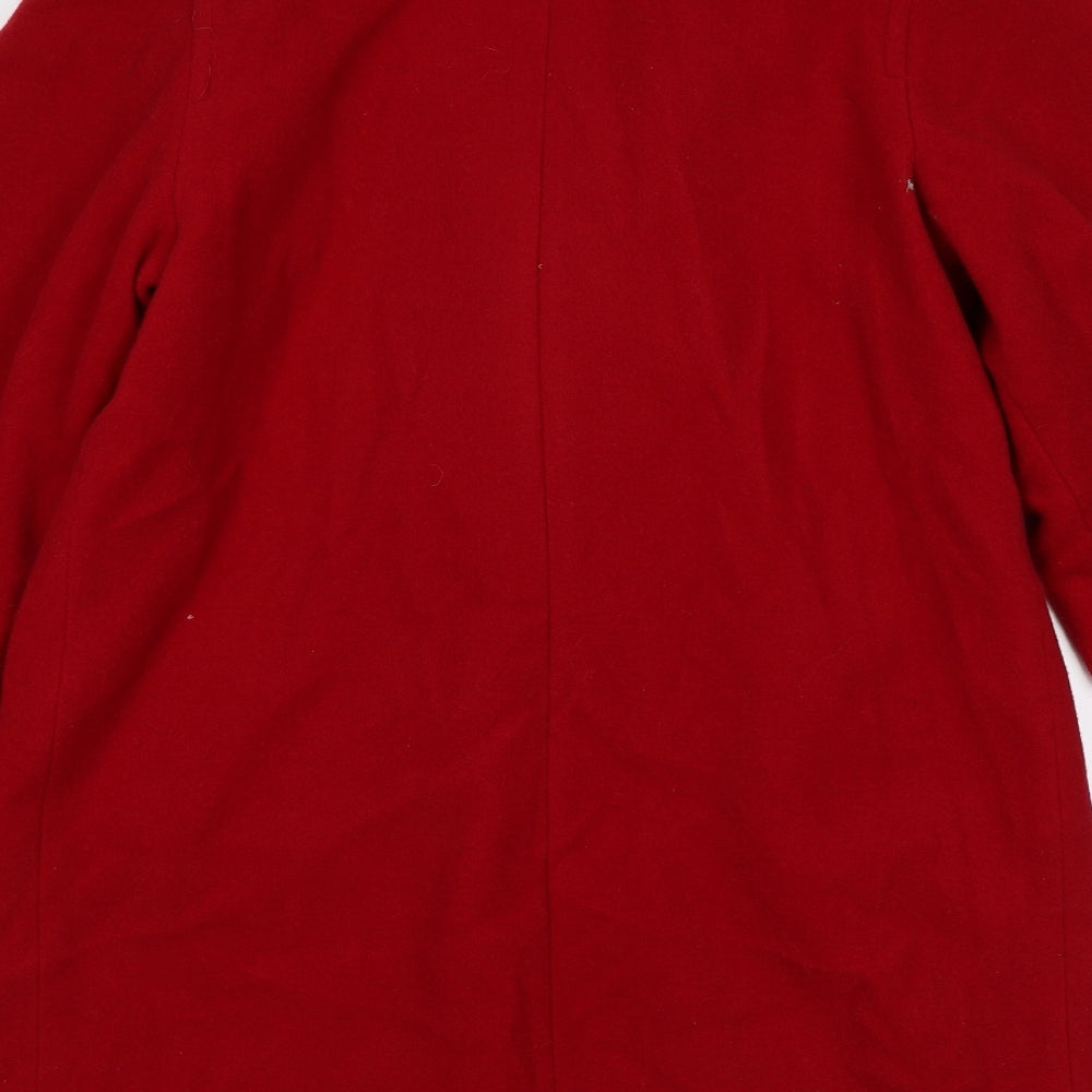 Preworn Womens Red Overcoat Coat Size 14