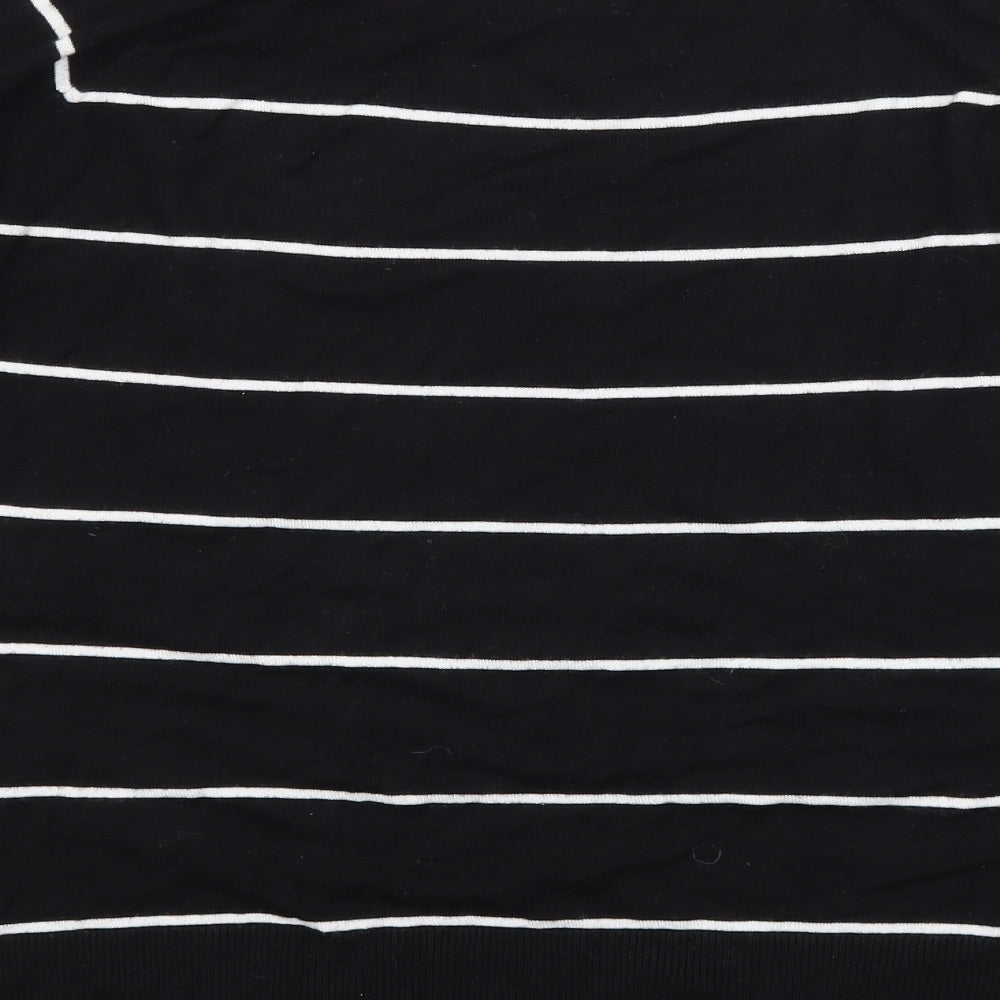 F&F Womens Black Striped Pullover Jumper Size 14