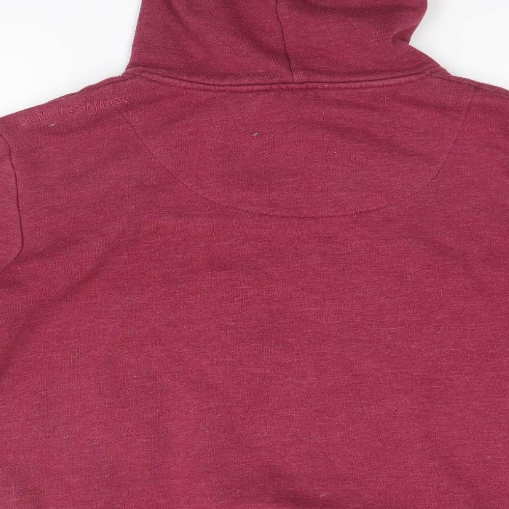 Criminal Damage Womens Pink Full Zip Hoodie Size M