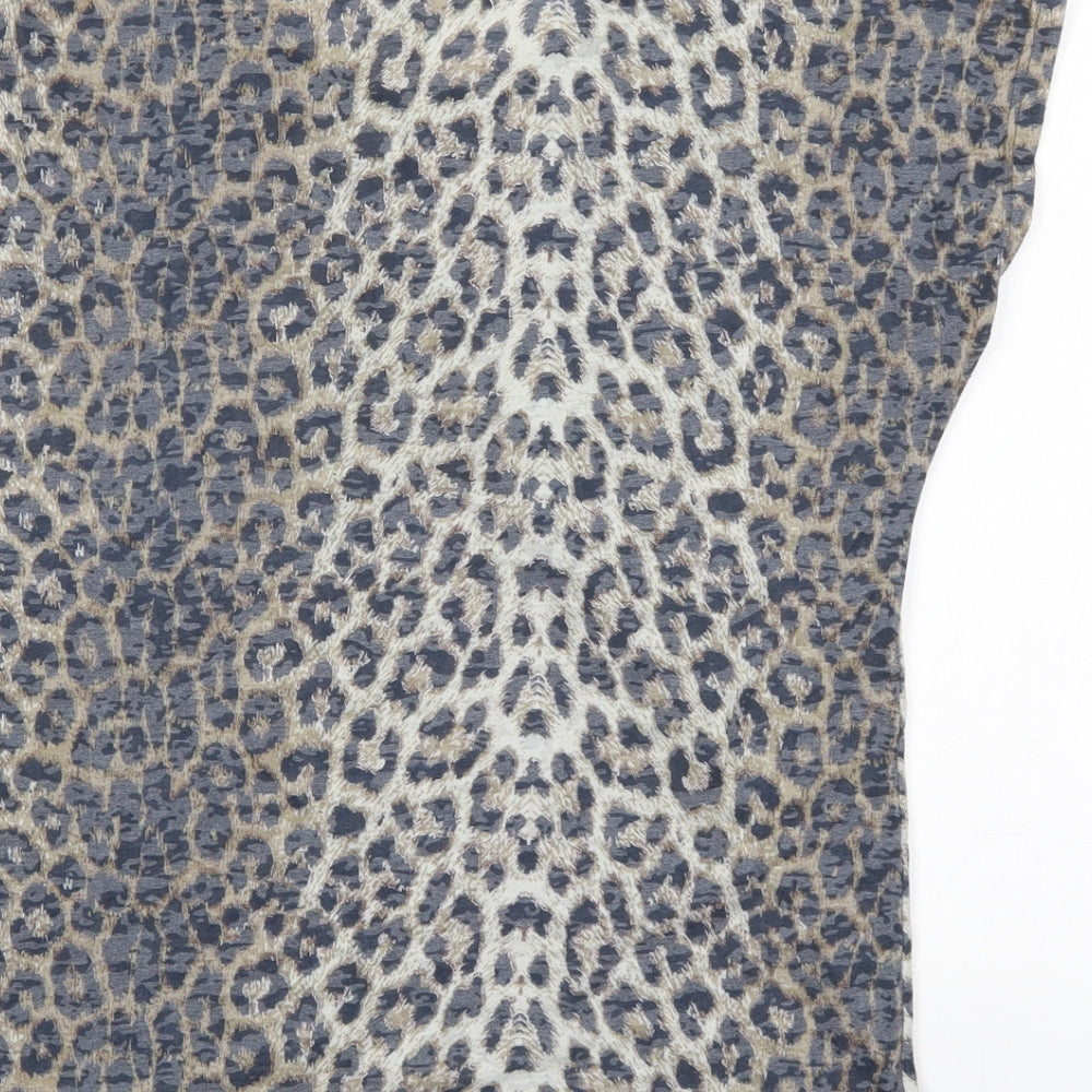 New Look Womens Multicoloured Animal Print Basic Blouse Size 10
