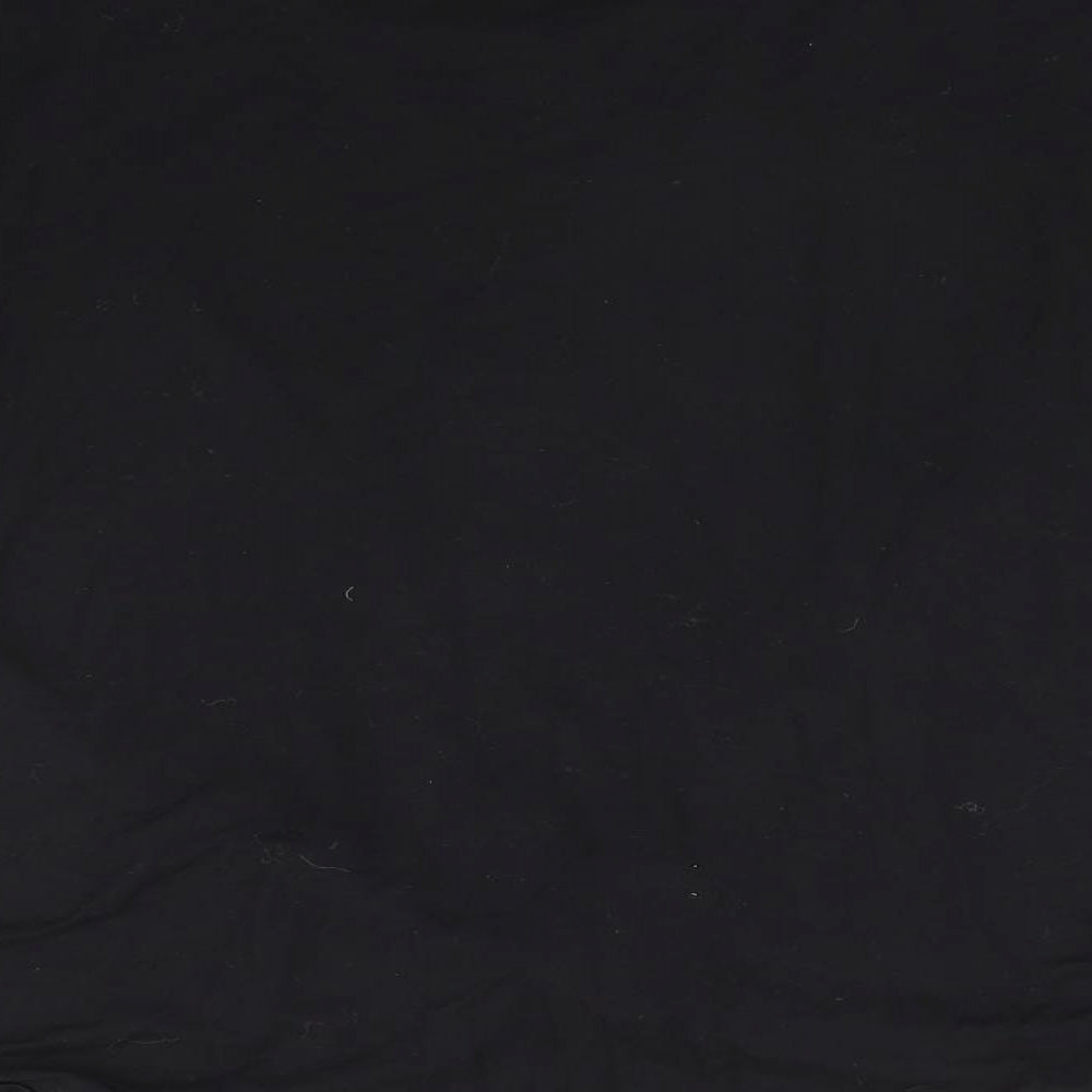 New Look Womens Black Tunic T-Shirt Size 12 - Ruched Tie Front Hem Detail