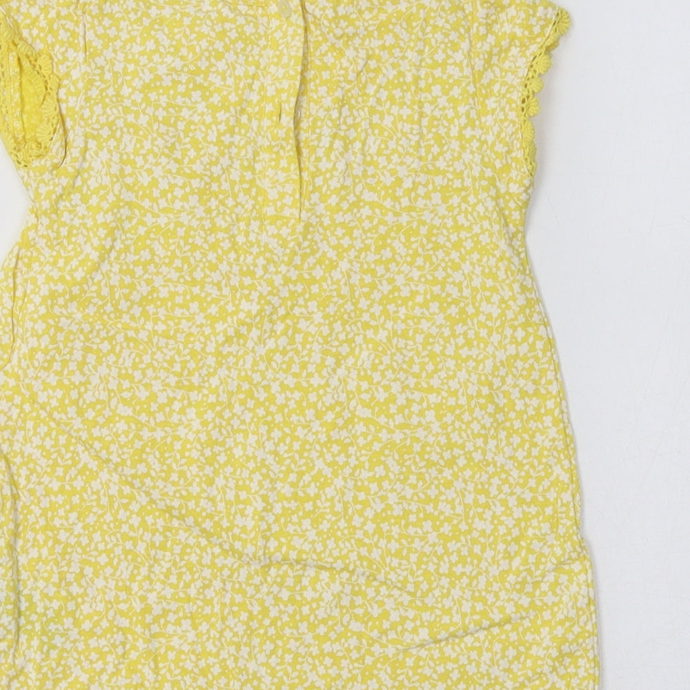 M&S Baby Yellow Floral A-Line Size 9-12 Months