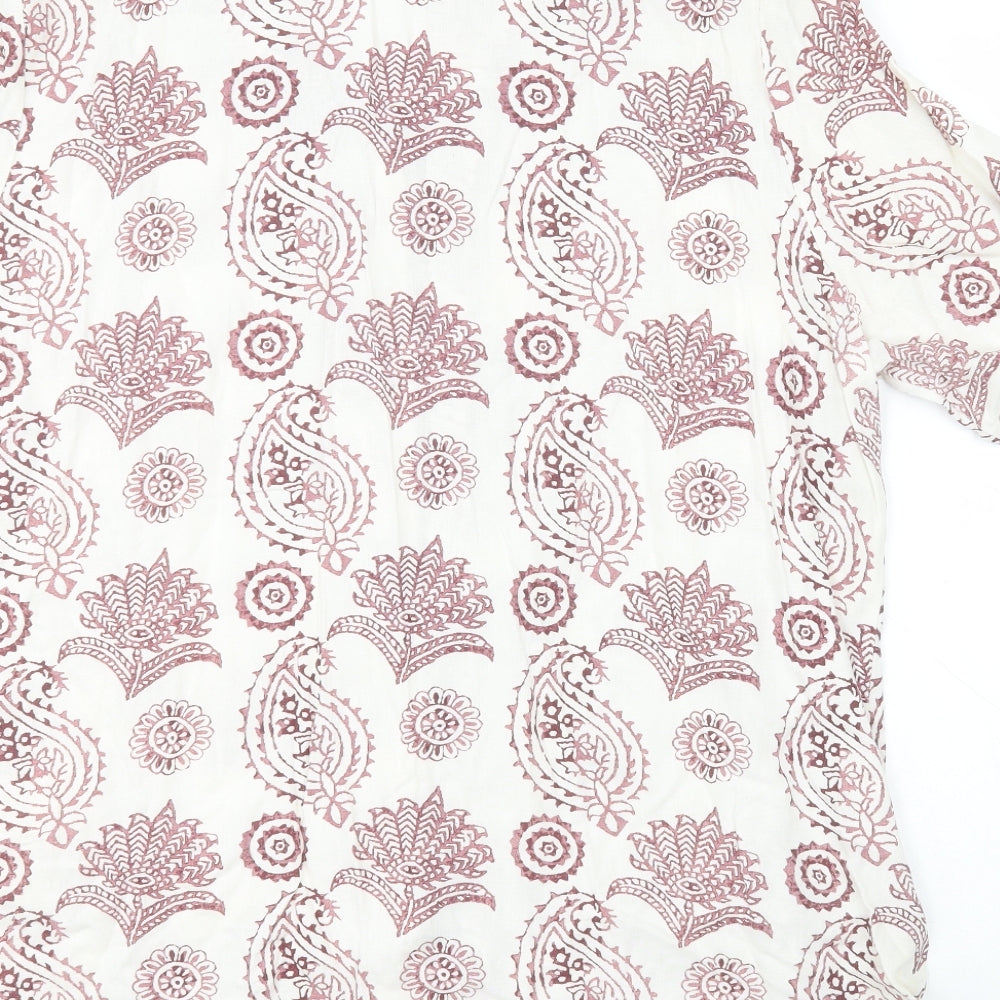 Preworn Mens White Paisley Button-Up