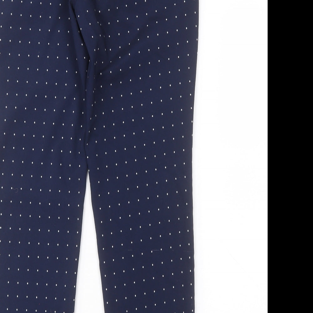 Zara Womens Blue Argyle/Diamond Trousers Size M L27 in