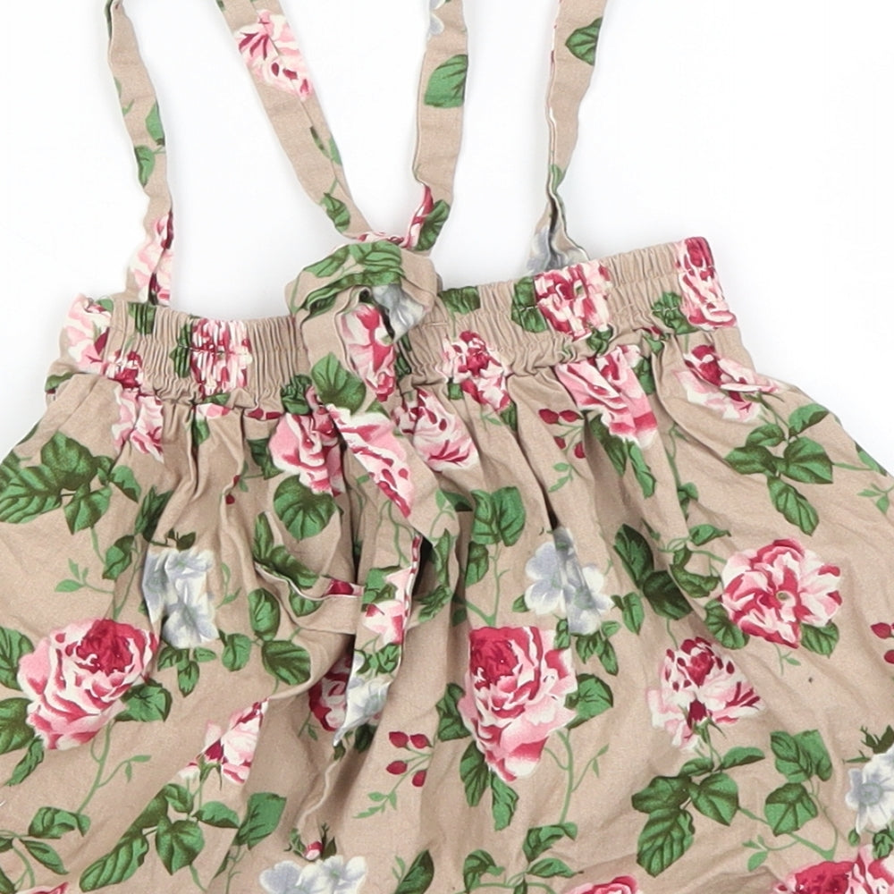 Tong Bei Qi Baby Beige Floral Flare Skirt Size 24 Months