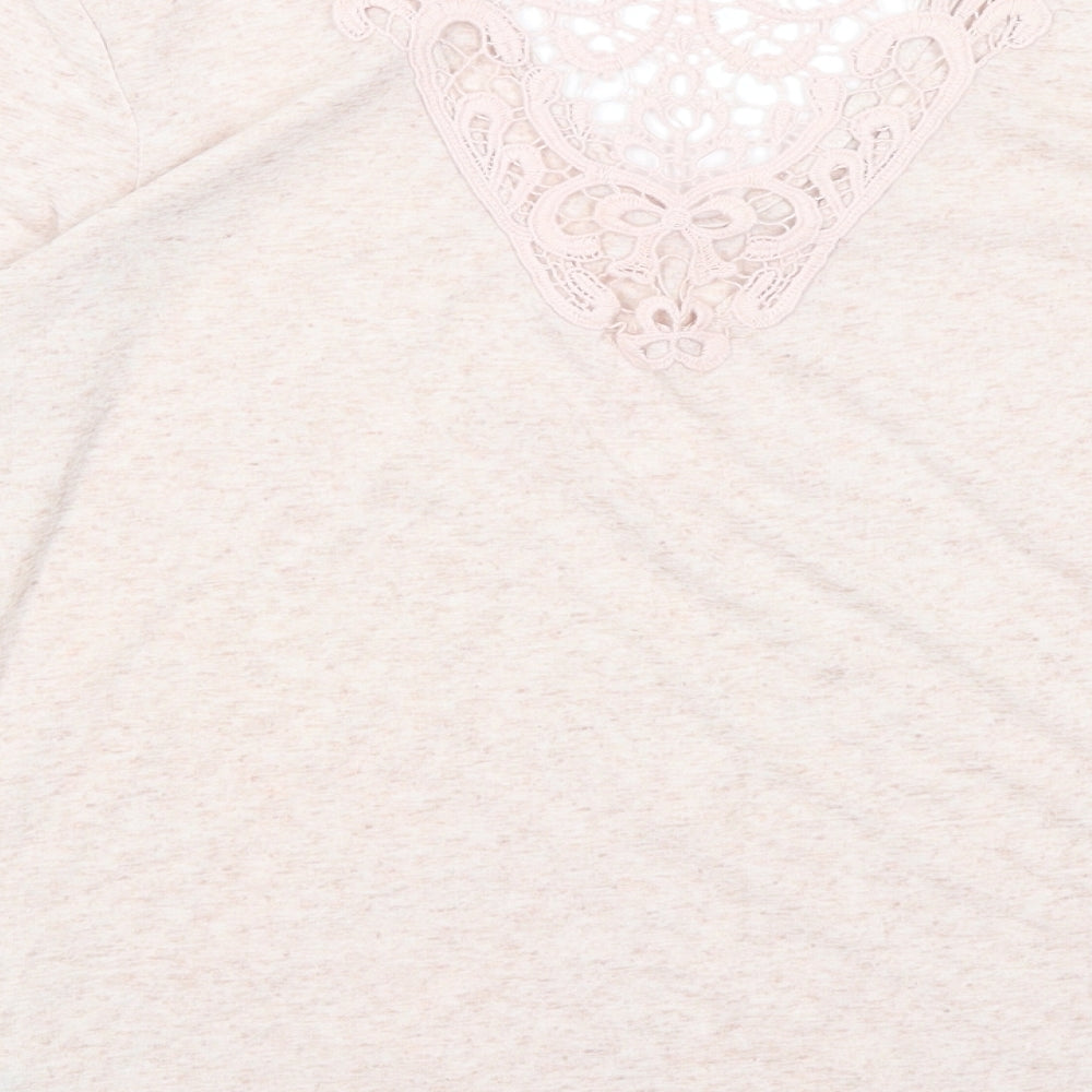 Papaya Womens Pink Basic T-Shirt Size 10