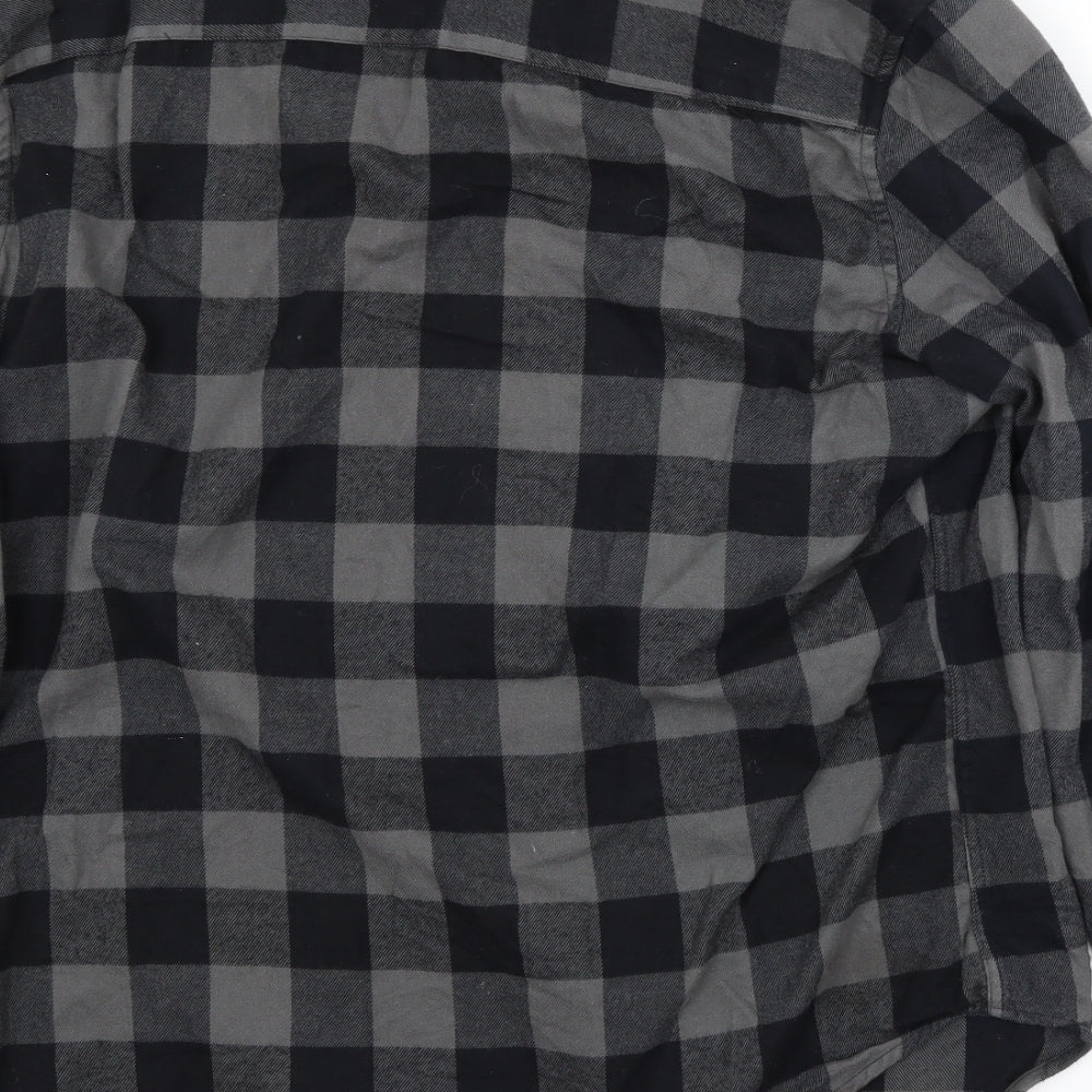 John Partridge Mens Grey Check Cotton Button-Up Size L