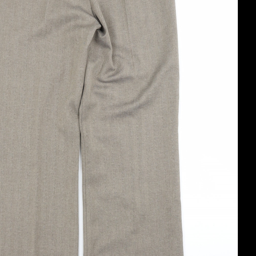 M&S Womens Grey Polyester Trousers Size 12 L29 in Regular