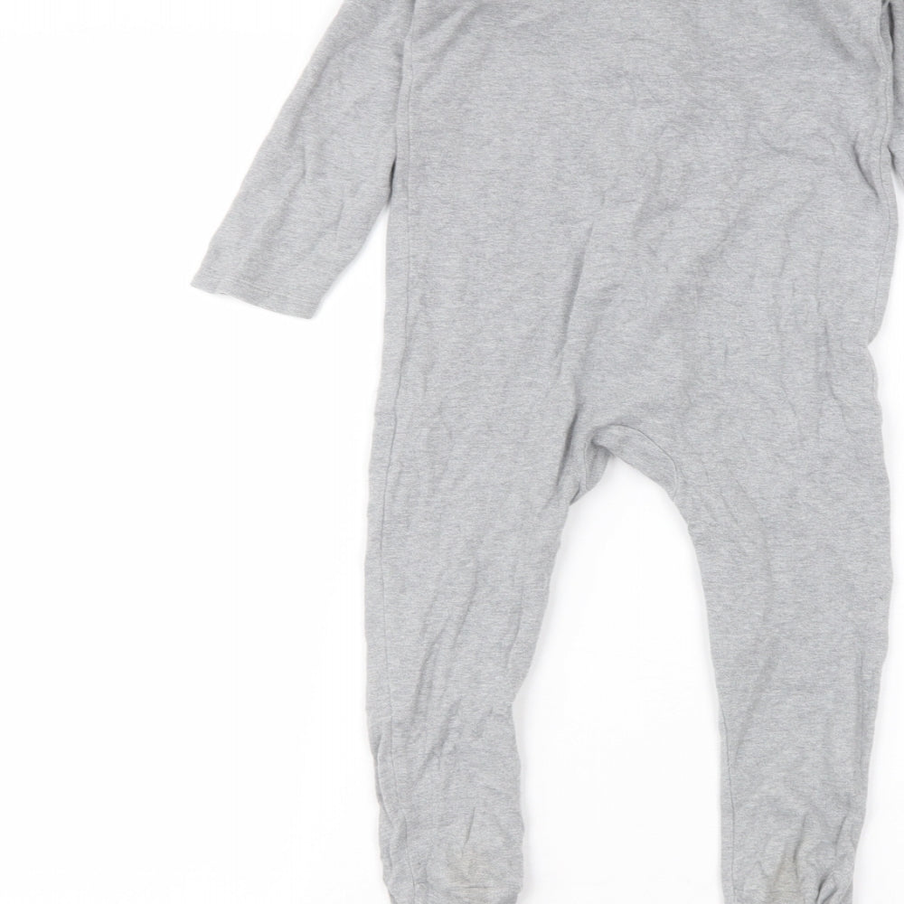 Marks and Spencer Baby Grey Cotton Coverall One-Piece Size 18-24 Months
