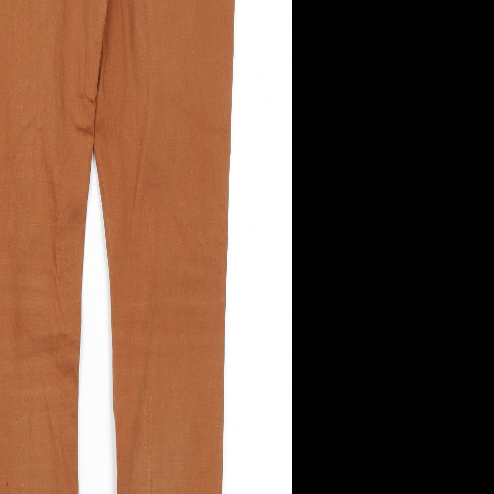 Urban Bliss Womens Brown Cotton Trousers Size 10 L28 in Regular