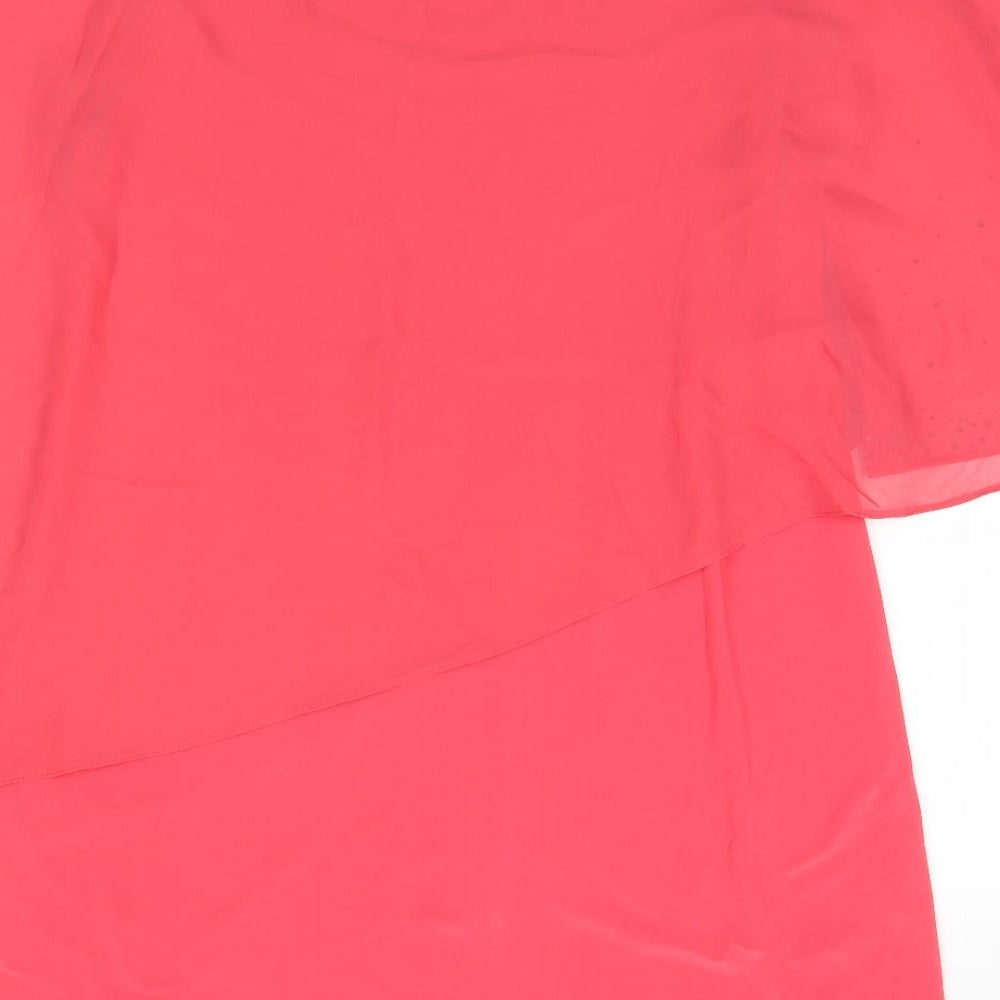 Wallis Womens Red Polyester A-Line Size 16 Round Neck