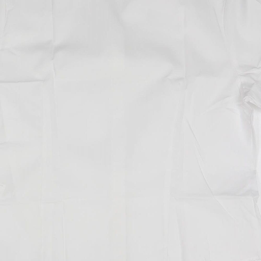 Disley Womens White Polyester Basic Button-Up Size 18 Collared