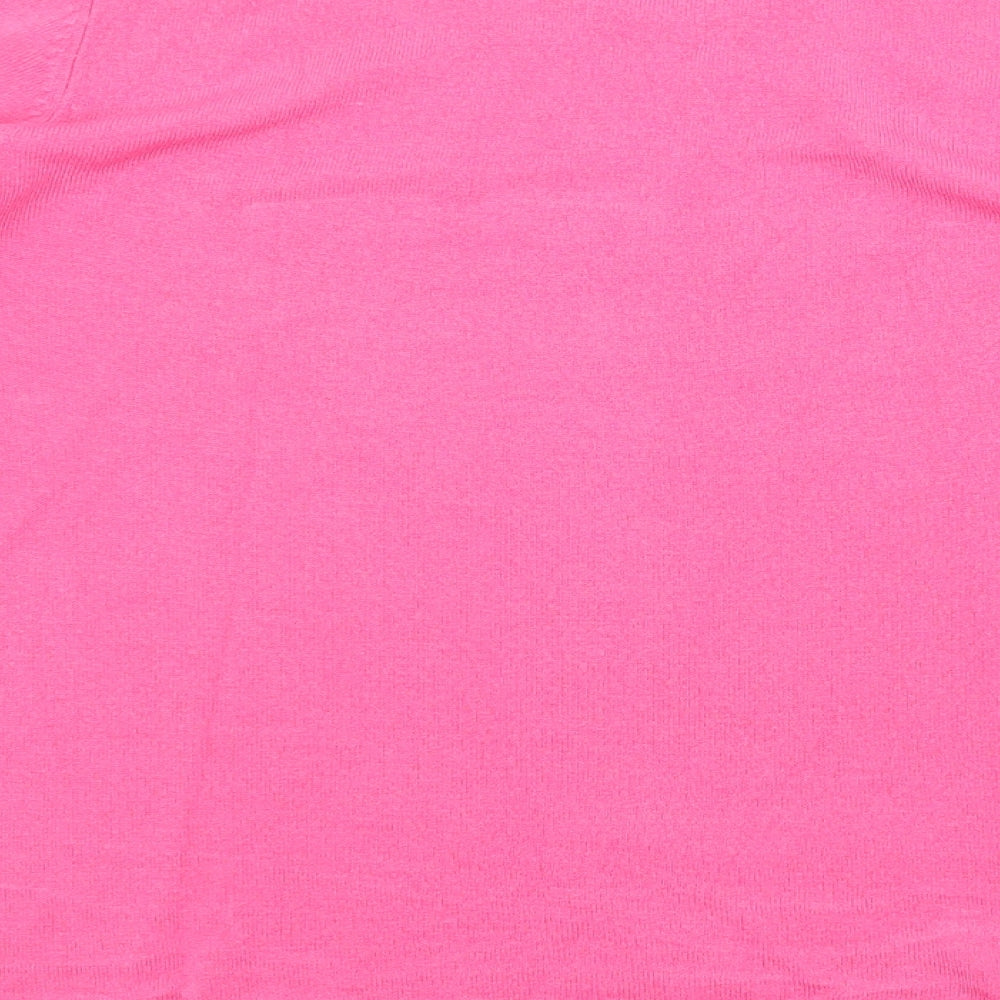 M&S Womens Pink Scoop Neck Acrylic Pullover Jumper Size 10