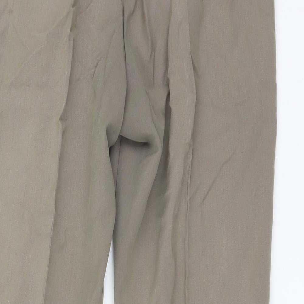 Classic Womens Brown Polyester Trousers Size 10 L25 in Regular