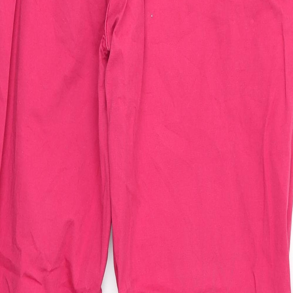 YFL Reserved Womens Red Cotton Cropped Trousers Size 8 L25 in Regular