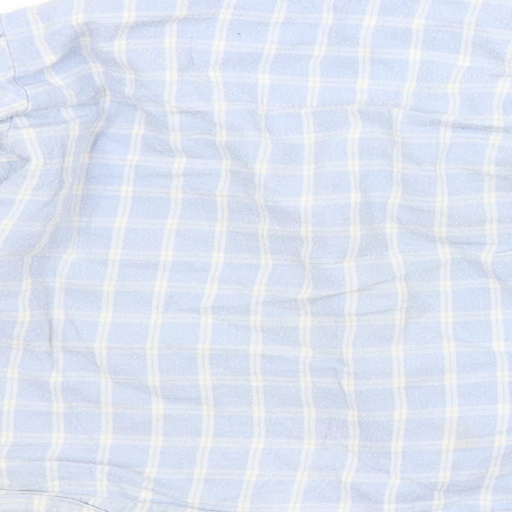 Nutmeg Baby Blue Check Cotton Basic Button-Up Size 12-18 Months Collared