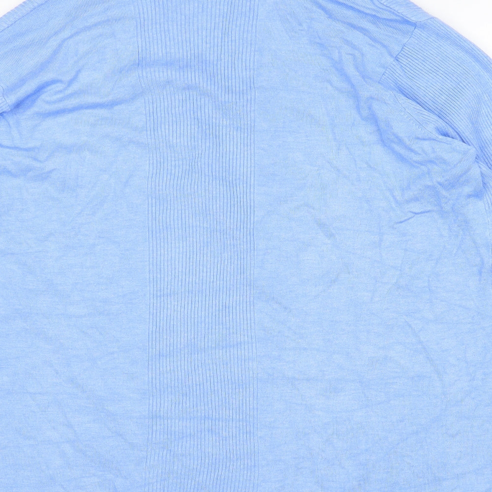 EWM Womens Blue V-Neck Viscose Cardigan Jumper Size L