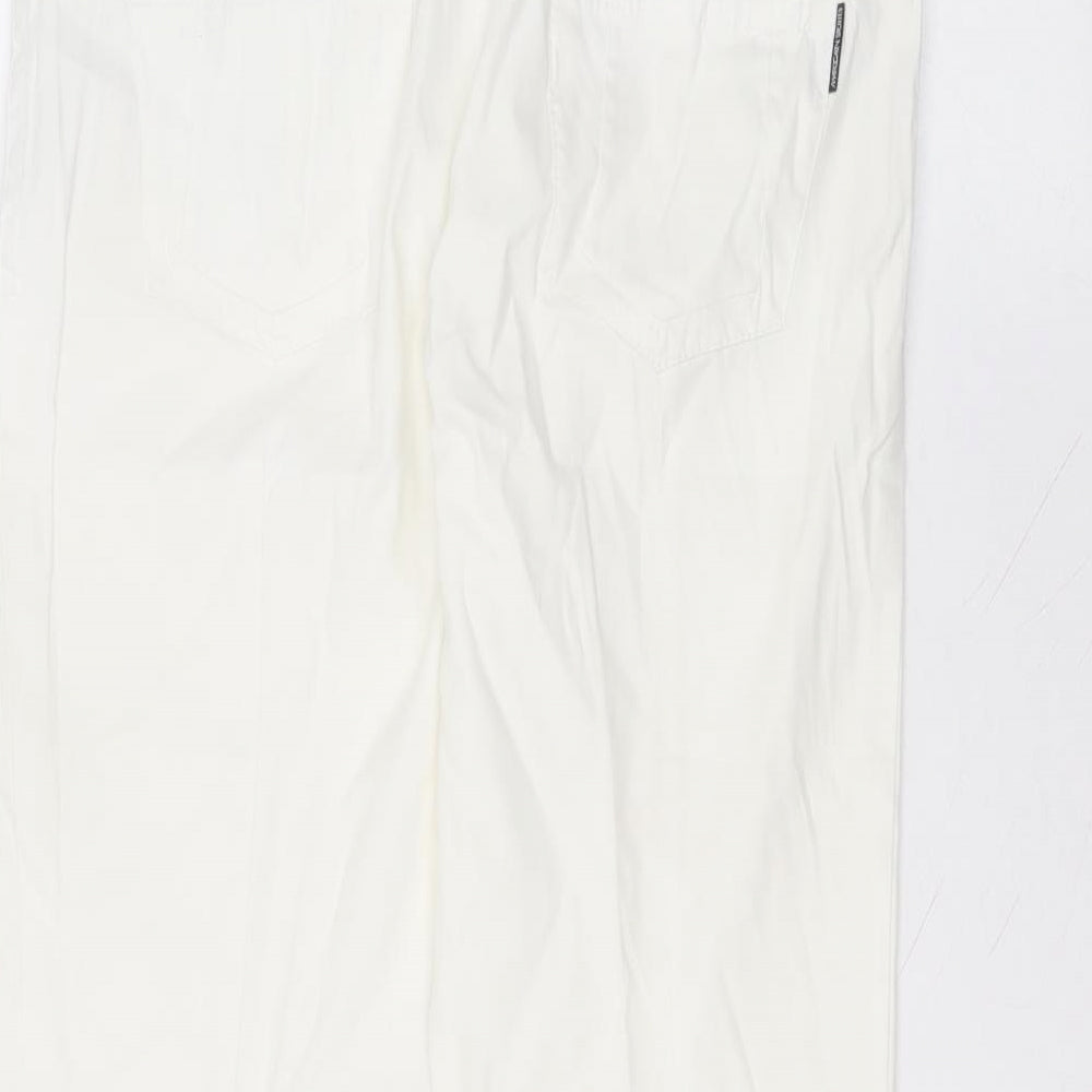 Marc Cain Womens White Cotton Trousers Size 32 in L22 in Regular