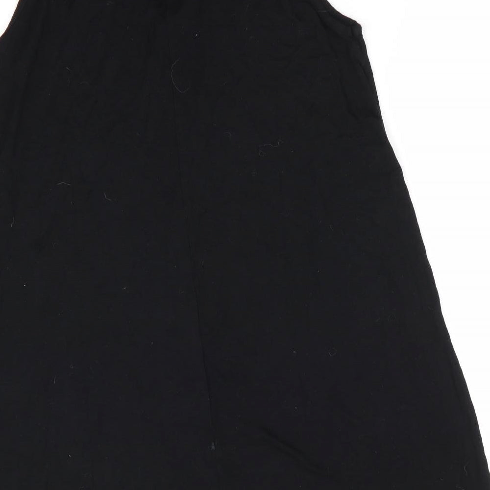 Boohoo Womens Black Viscose A-Line Size 10 V-Neck - Choker style neck