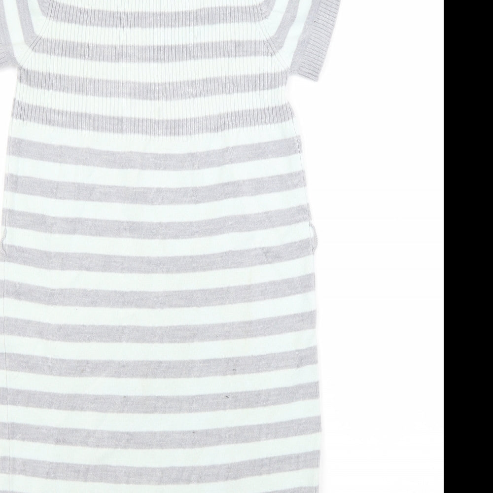 CQ Girls Multicoloured Striped Acrylic Jumper Dress Size 10-11 Years Roll Neck