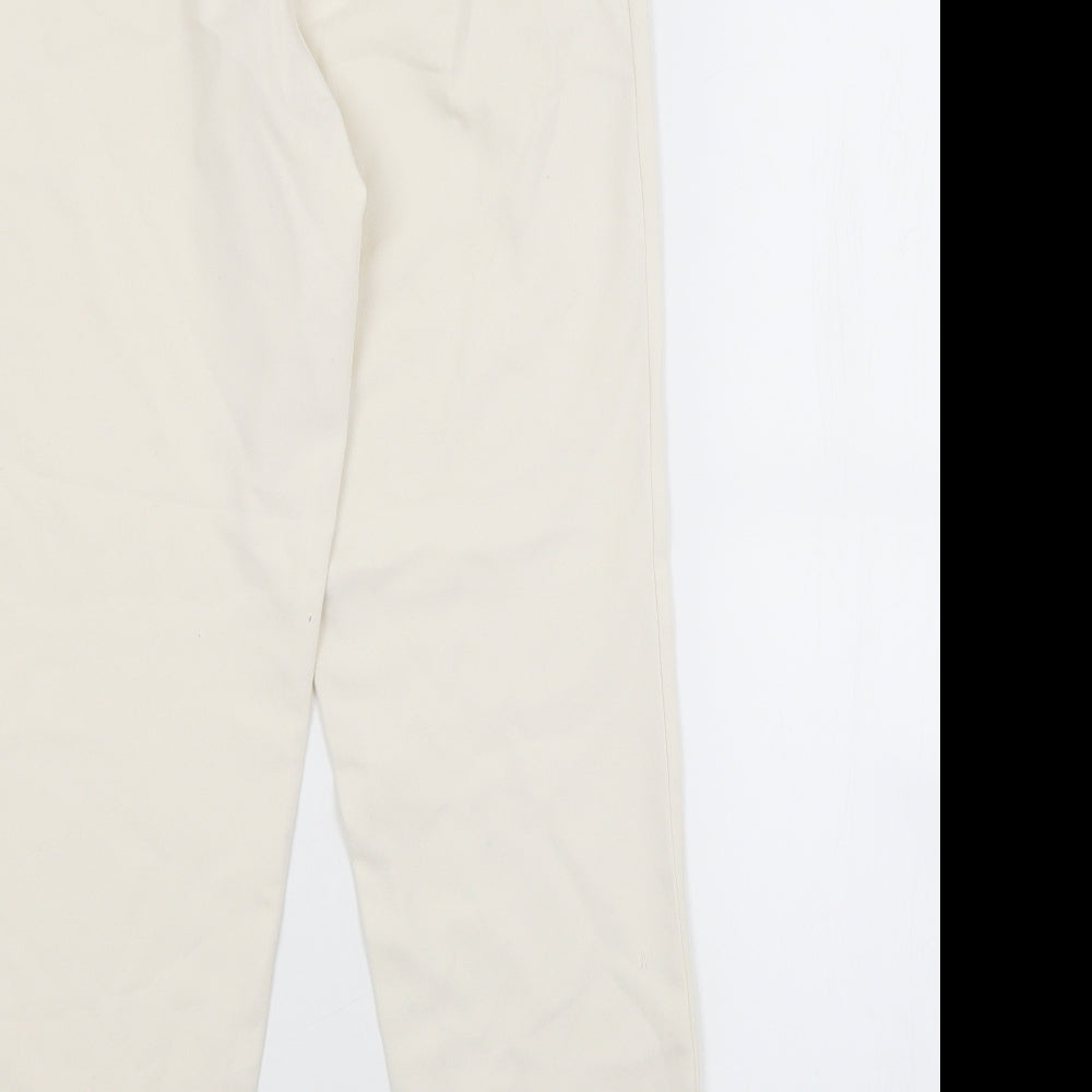 PRETTYLITTLETHING Womens White Polyester Trousers Size 4 L26 in Regular