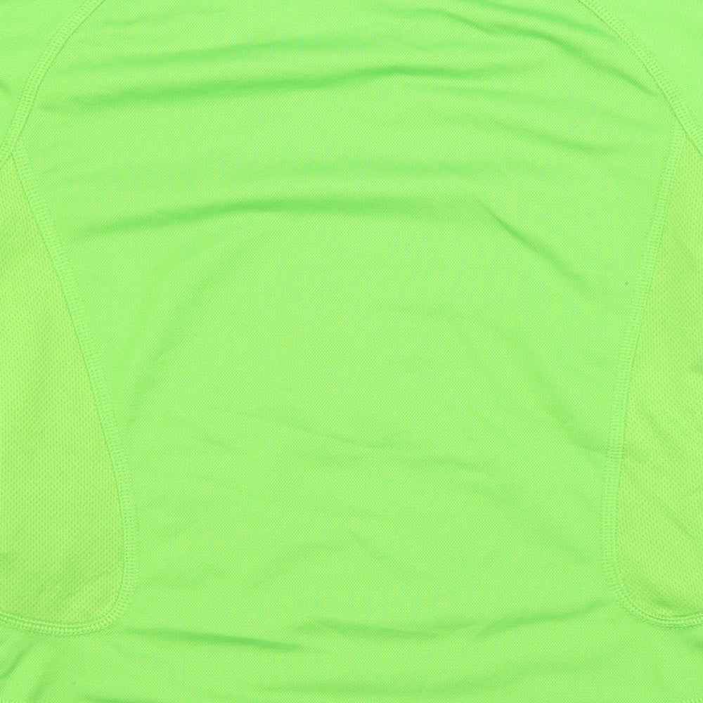 Quechua Boys Green Polyester Basic Casual Size 5-6 Years Crew Neck