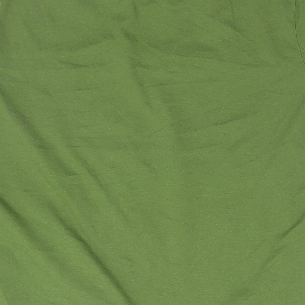 Preworn Mens Green Cotton T-Shirt Size S Round Neck