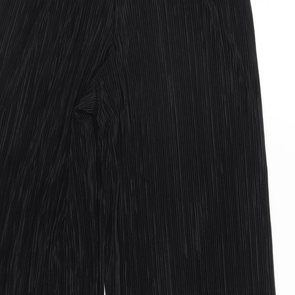 New Look Womens Black Striped Trousers Size 6 L21 in Regular