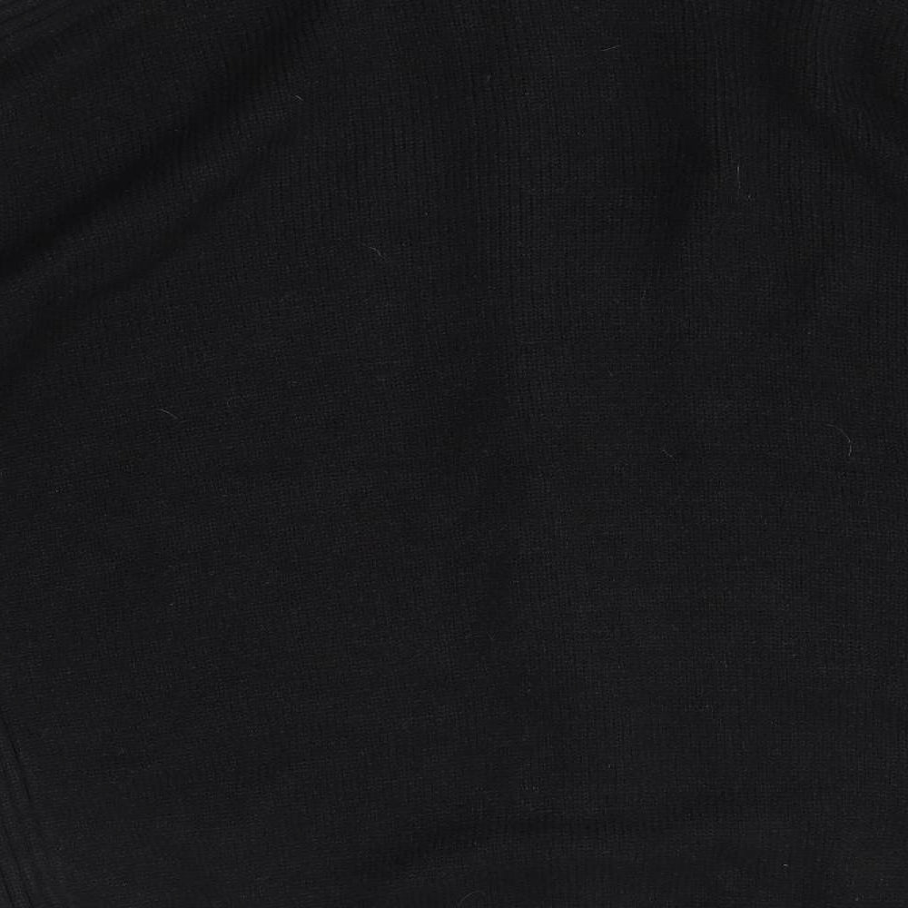 Kensington Mens Black High Neck Acrylic Full Zip Jumper Size L