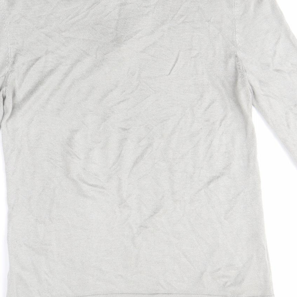 River Island Mens Grey High Neck Viscose Pullover Jumper Size XS