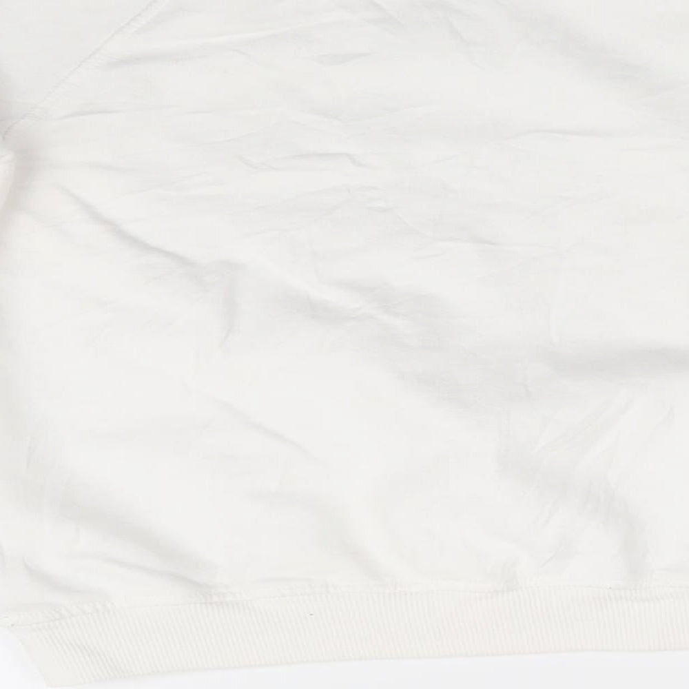 NEXT Girls Ivory Animal Print Cotton Pullover Sweatshirt Size 10 Years - Unicorn Sparkly and Amazing
