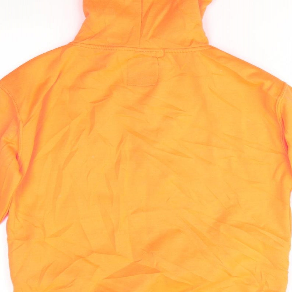 Malaika Girls Orange Cotton Full Zip Hoodie Size 13 Years - Florescent Orange