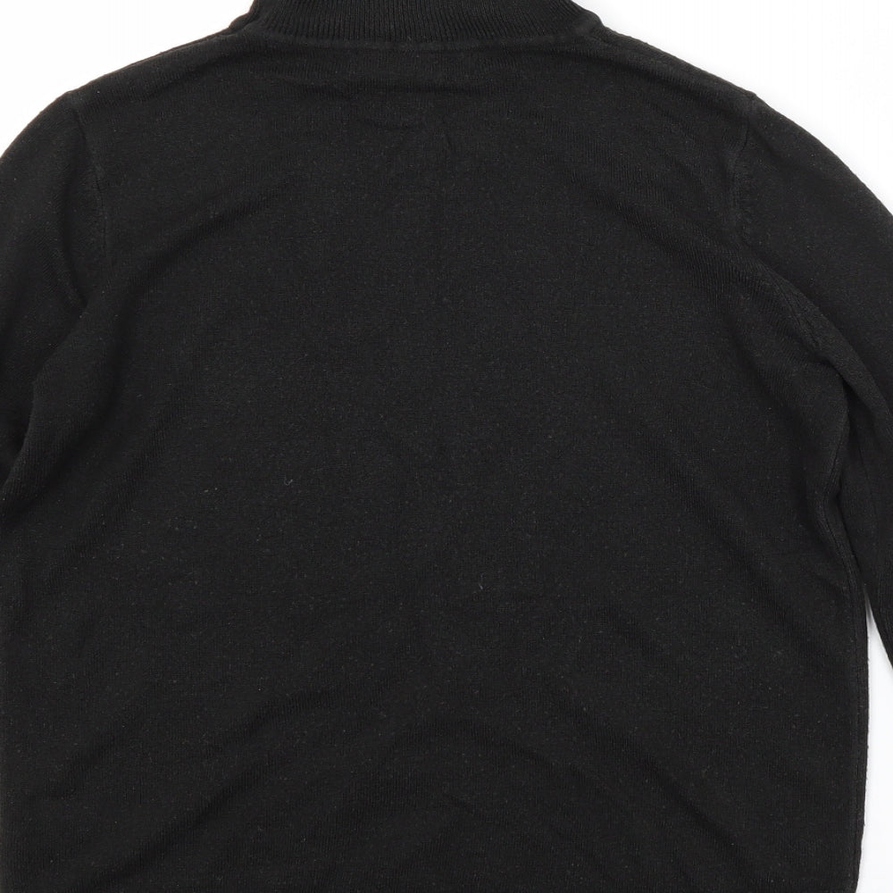M&S Womens Black Roll Neck Acrylic Pullover Jumper Size 12